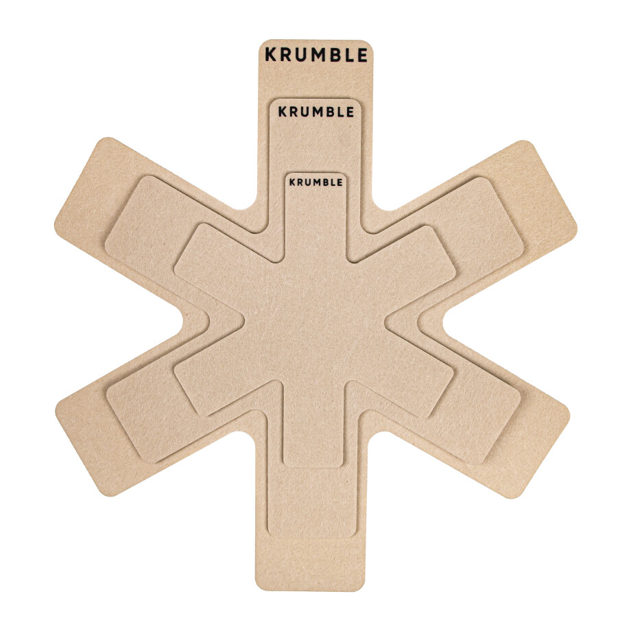Krumble Panbeschermers set van 3 stuks - Diameter 20, 30 en 38 cm - Taupe afbeelding 1