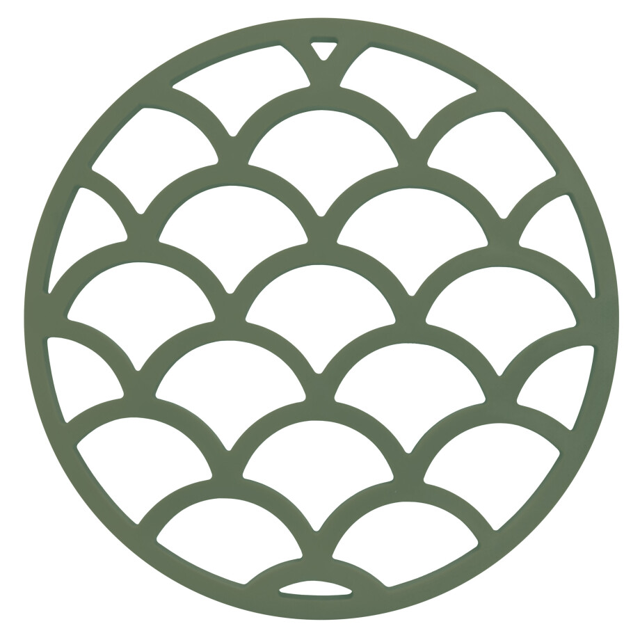 Krumble Pannenonderzetter - Schubben - Diameter 14 cm - Groen afbeelding 1