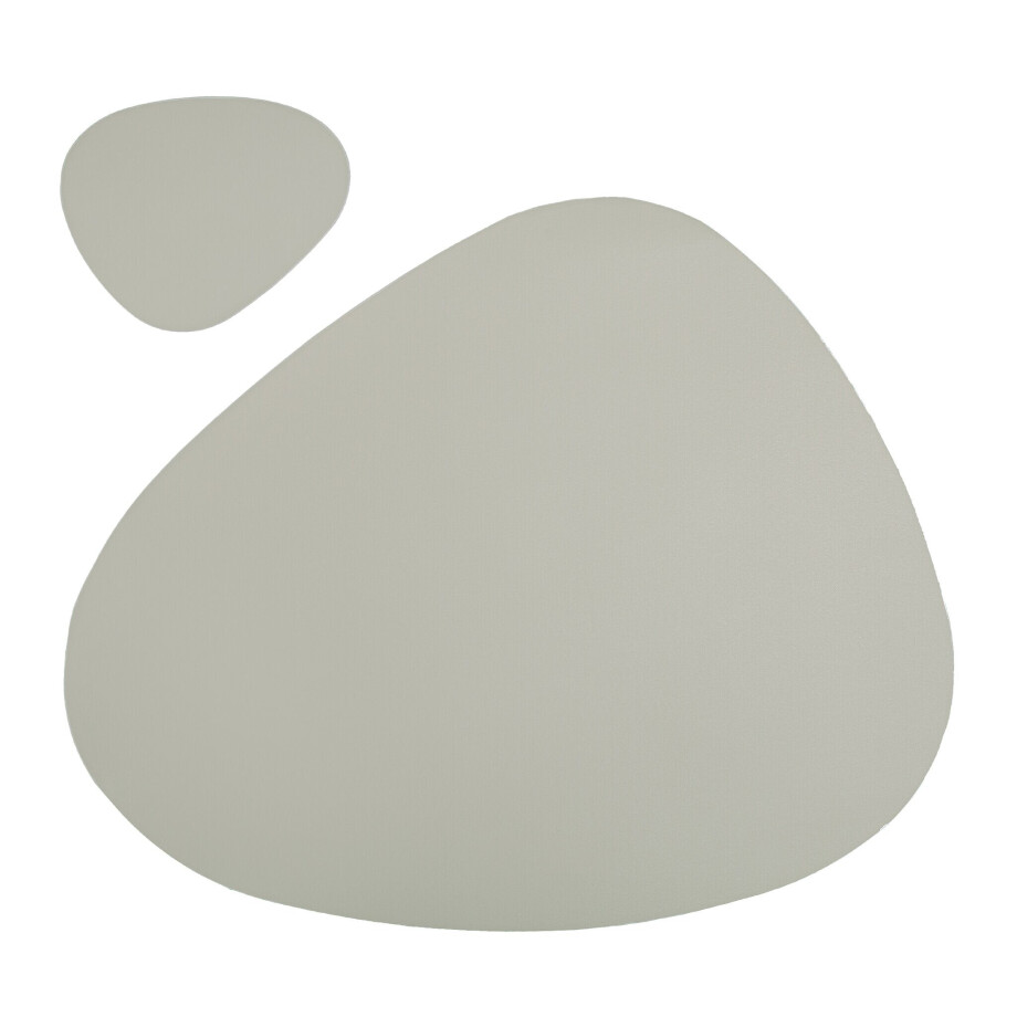 Krumble Placemat en onderzetter set - PU Leer - Zilver afbeelding 1