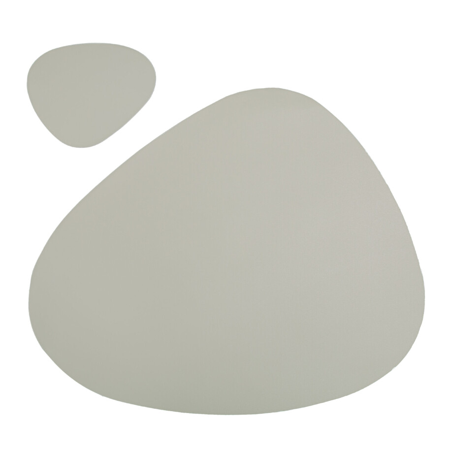 Krumble Placemat en onderzetter set - PU Leer - Zilver Krumble Placemat en onderzetter set - PU Leer - Zilver afbeelding 1