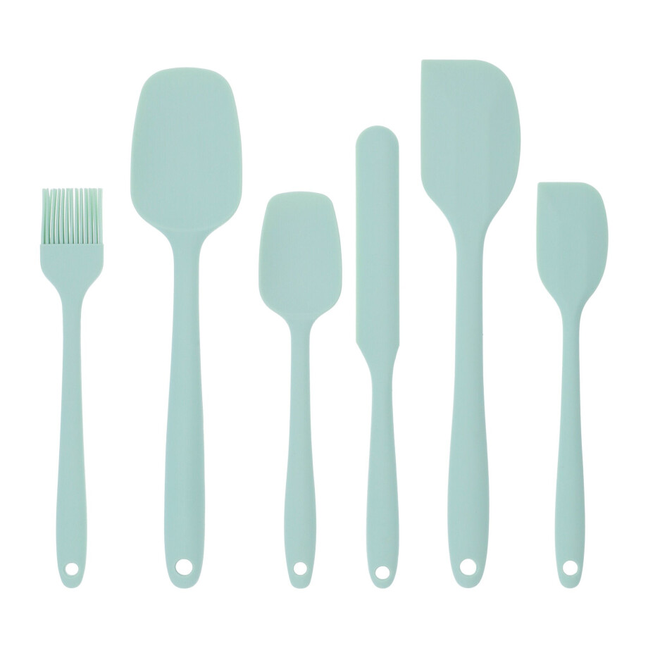 Krumble Spatelset - Set van 6 - Siliconen - Lichtgroen afbeelding 1