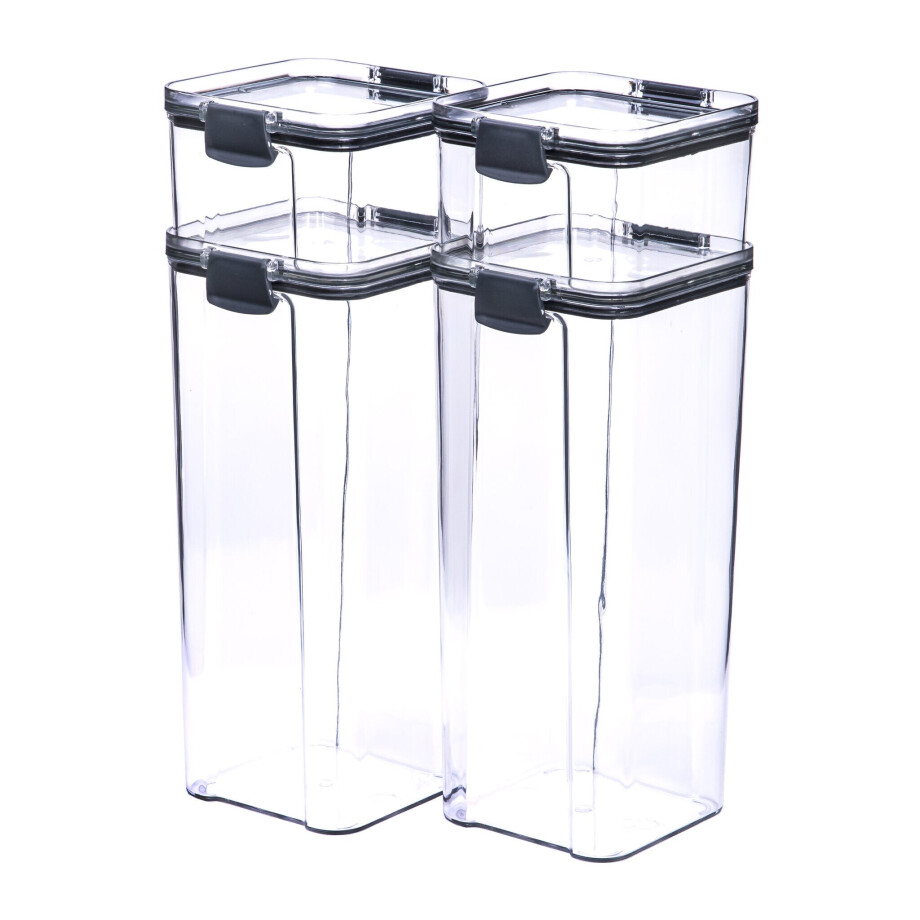 Krumble Voorraadpotten set van 4 - 2 x 460 ml en 2 x 1800 ml - Kunststof Krumble Voorraadpotten set van 4 - 2 x 460 ml en 2 x 1800 ml - Kunststof afbeelding 1