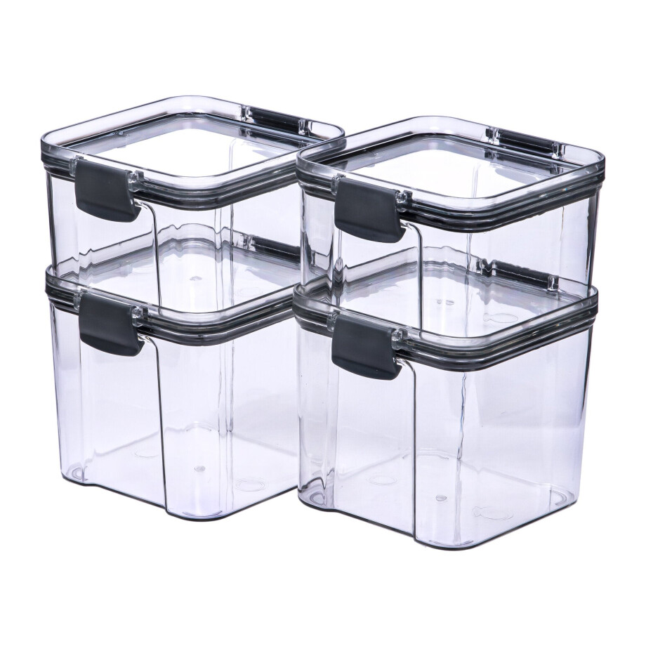 Krumble Voorraadpotten set van 4 - 460 ml + 460 ml + 700 ml + 700 ml - Kunststof Krumble Voorraadpotten set van 4 - 460 ml + 460 ml + 700 ml + 700 ml - Kunststof afbeelding 1