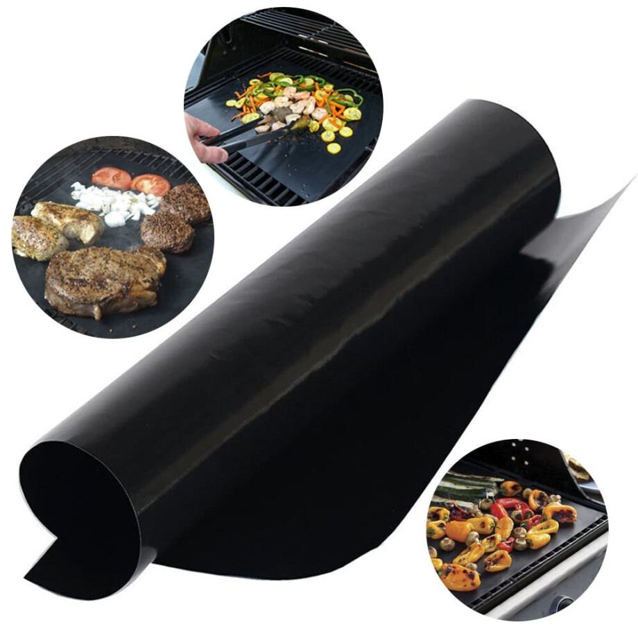 Krumble Teflon BBQ Grill Mat - Zwart afbeelding 1