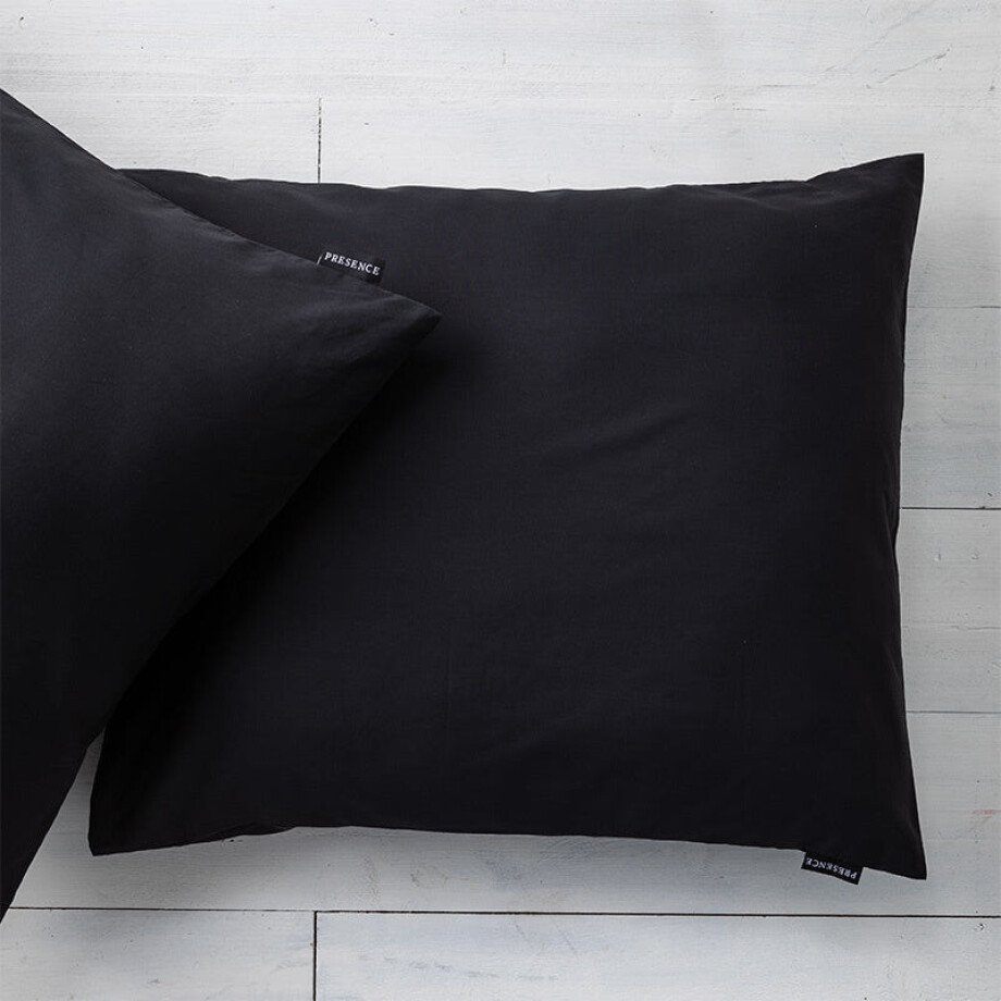 Kussensloop Percale Katoen: 2-PACK - Zwart - Presence - 60x70 Cm - Percale Katoen - Dekbed-Discounter.nl afbeelding 