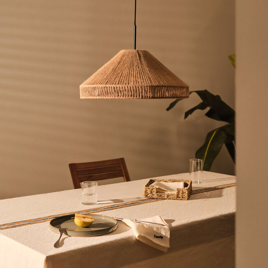 Kave Home Lampenkap 'Pontos' Jute, Ø45cm, kleur Naturel afbeelding 1