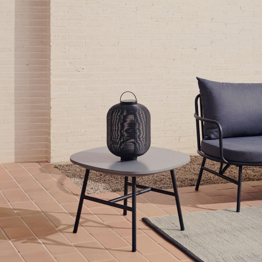 Kave Home Tafellamp 'Saranella' Rotan, 37 cm hoog, kleur Zwart afbeelding 1