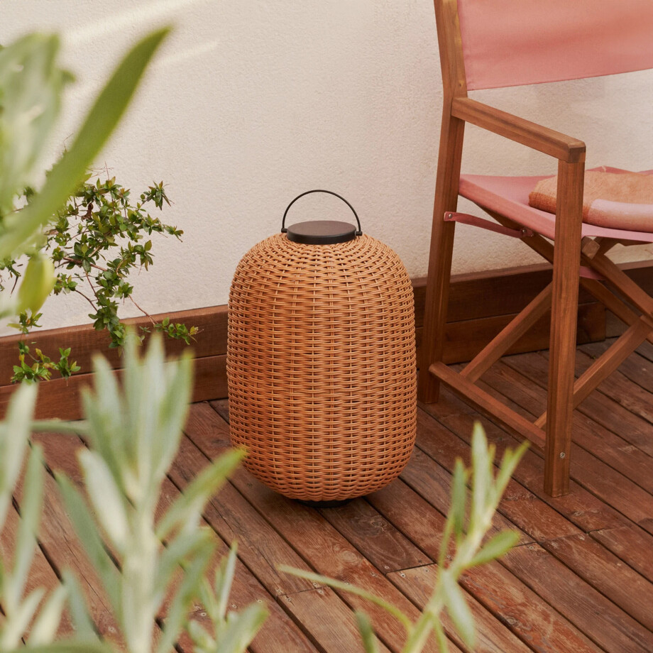 Kave Home Tafellamp 'Saranella' Rotan, 55 cm hoog, kleur Bruin Kave Home Tafellamp 'Saranella' Rotan, 55 cm hoog, kleur Bruin afbeelding 1