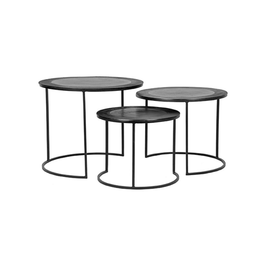 LABEL51 Salontafel 'Tres' Set van 3 stuks, kleur Zwart afbeelding 1