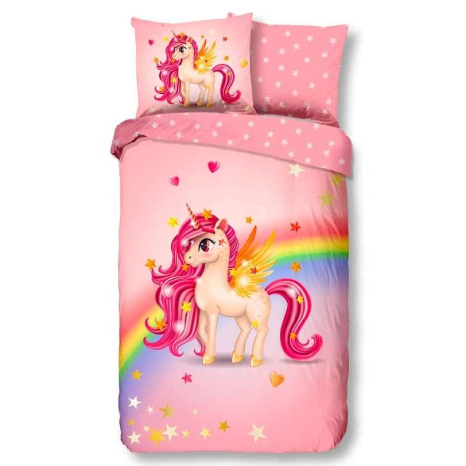 Kinderdekbedovertrek Dekbedovertrek Little Unicorn - 200x140 cm Roze - Dessin: Dieren - Good Morning - Dekbed-Discounter.nl afbeelding 1