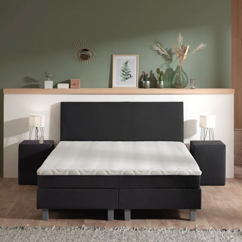 2-Persoons Boxspring Julia Relax - Zwart 160x200 cm - Pocketvering - Inclusief Topper - Dekbed-Discounter.nl afbeelding 1