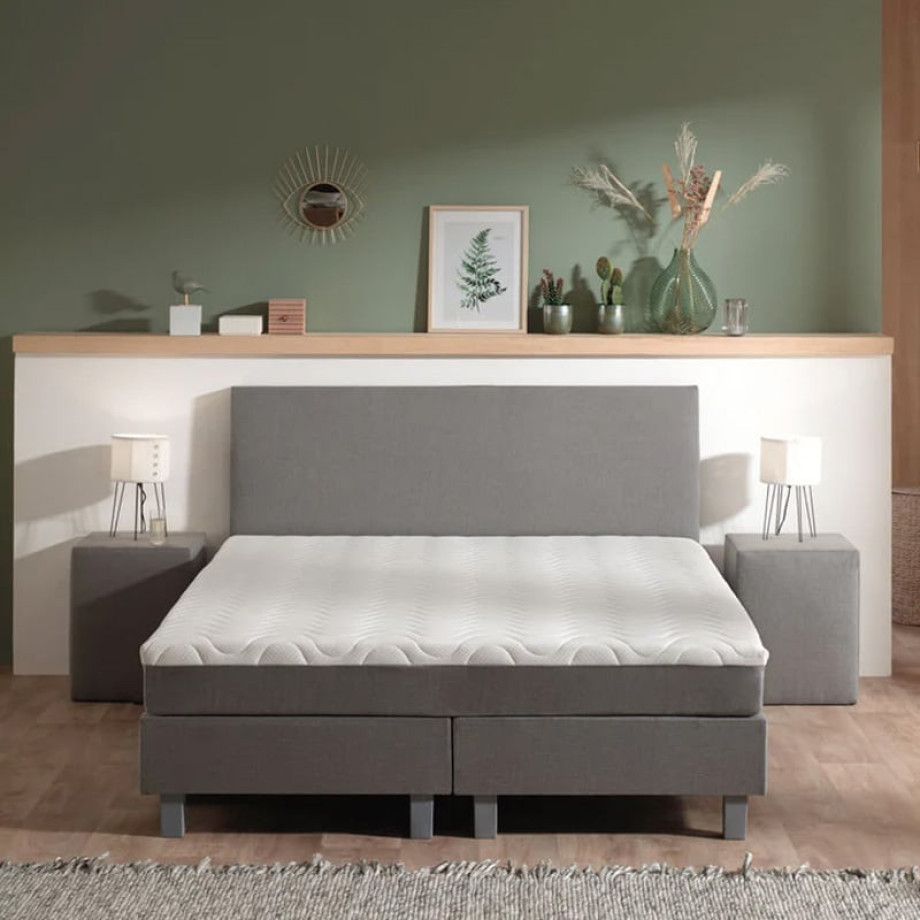 2-Persoons Boxspring Julia Relax - Grijs 160x210 cm - Pocketvering - Inclusief Topper - Dekbed-Discounter.nl afbeelding 1