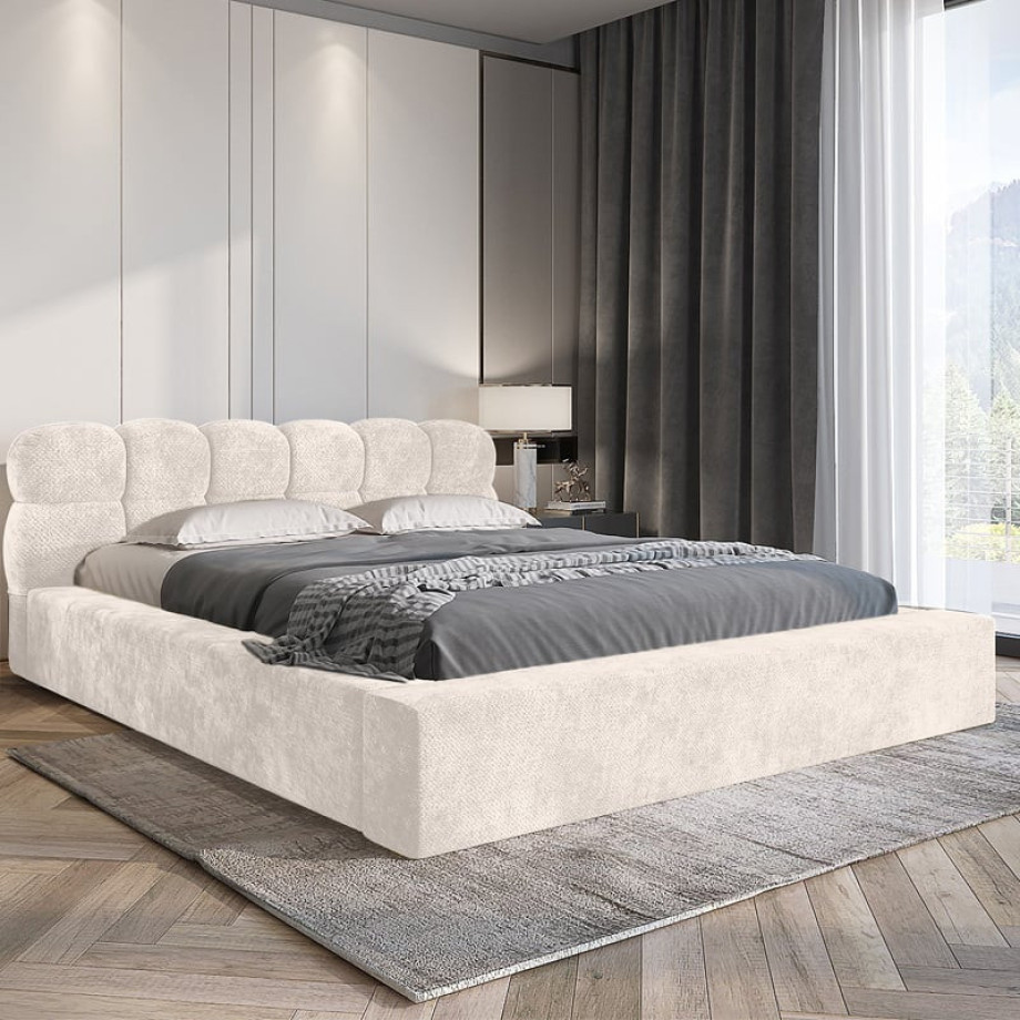 2-Persoons Opbergbed Houston - Beige 140x200 cm - Pocketvering - Inclusief Topper - Dekbed-Discounter.nl afbeelding 1