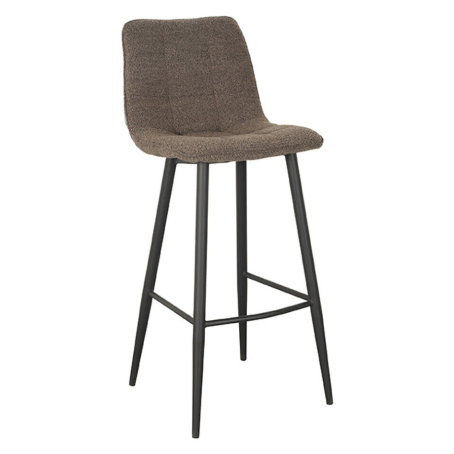 LABEL51 Barkruk 'Jelt' Bouclé, kleur Bruin (zithoogte 78cm) afbeelding 1