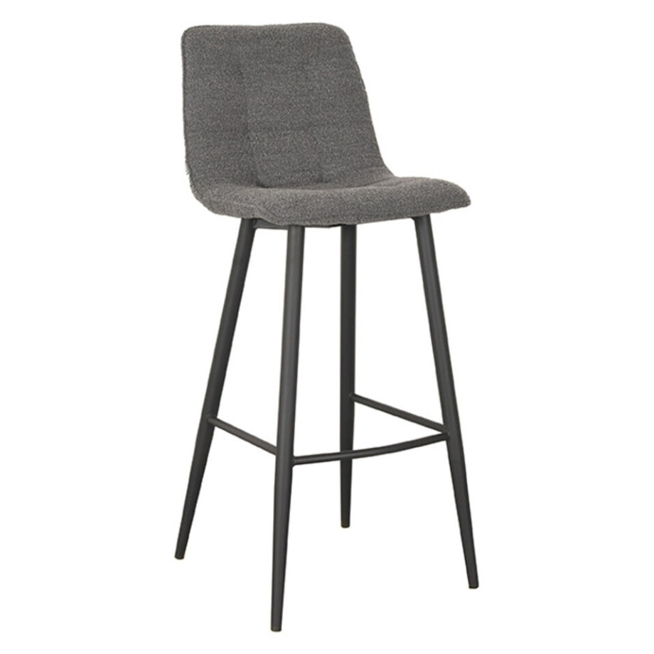 LABEL51 Barkruk 'Jelt' Bouclé, kleur Grijs (zithoogte 78cm) afbeelding 1