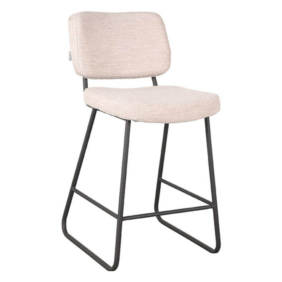 LABEL51 Barkruk 'Noah' Bouclé, kleur Naturel (zithoogte 65cm) LABEL51 Barkruk 'Noah' Bouclé, kleur Naturel (zithoogte 65cm) afbeelding 1