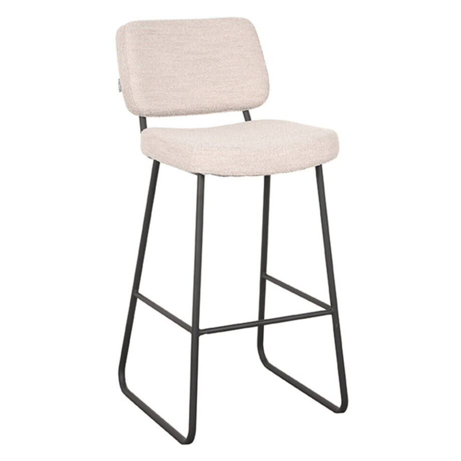 LABEL51 Barkruk 'Noah' Bouclé, Naturel (zithoogte 78cm) afbeelding 1