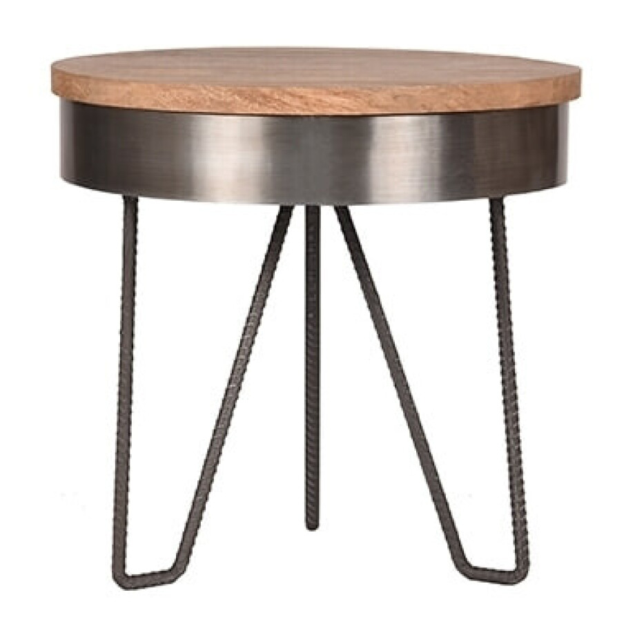 LABEL51 Bijzettafel 'Saran', 43 x 44 x 44cm, kleur Antiek Grijs afbeelding 1