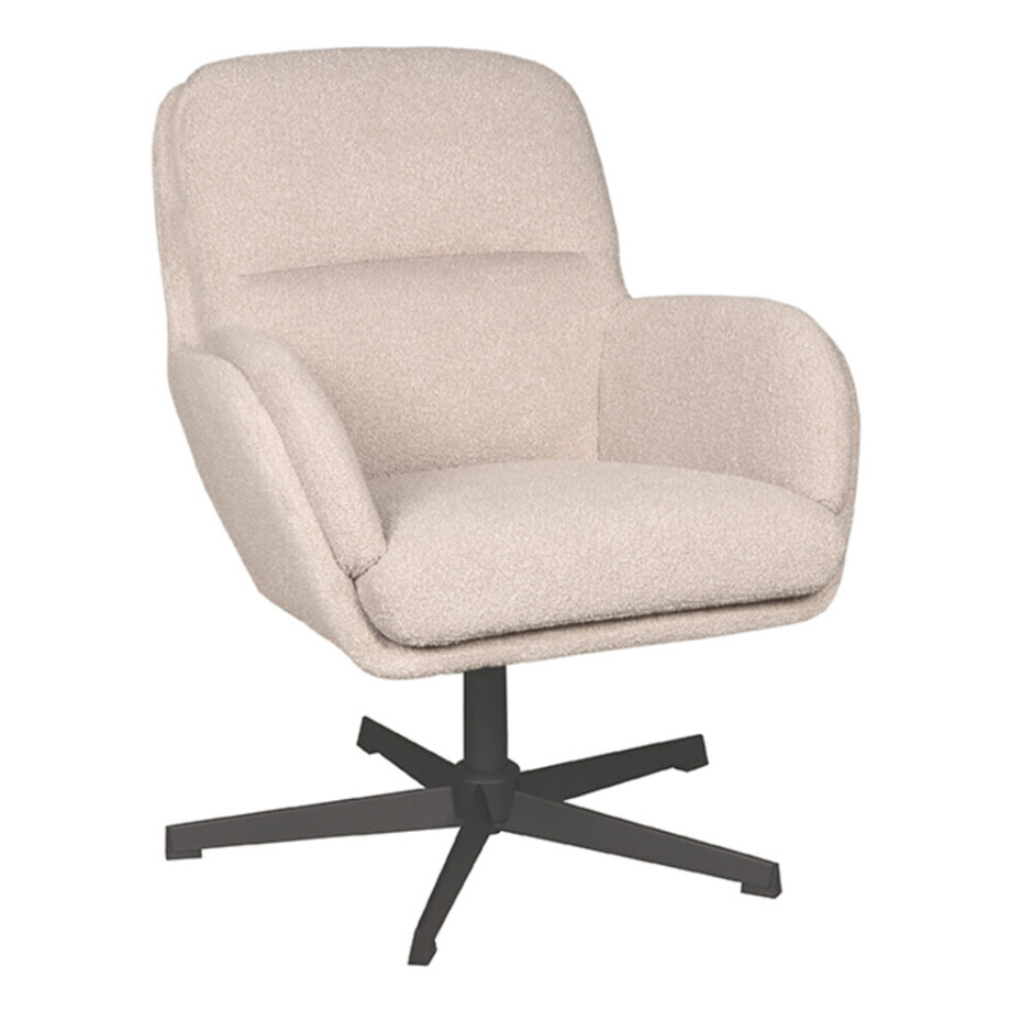LABEL51 Draaifauteuil 'Moss' Bouclé, kleur Naturel afbeelding 1