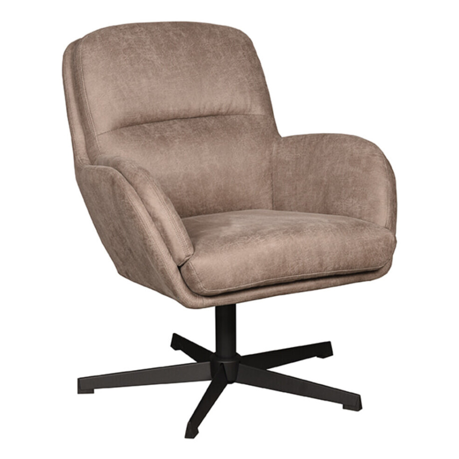 LABEL51 Draaifauteuil 'Moss' Micro Suede, kleur Taupe afbeelding 1