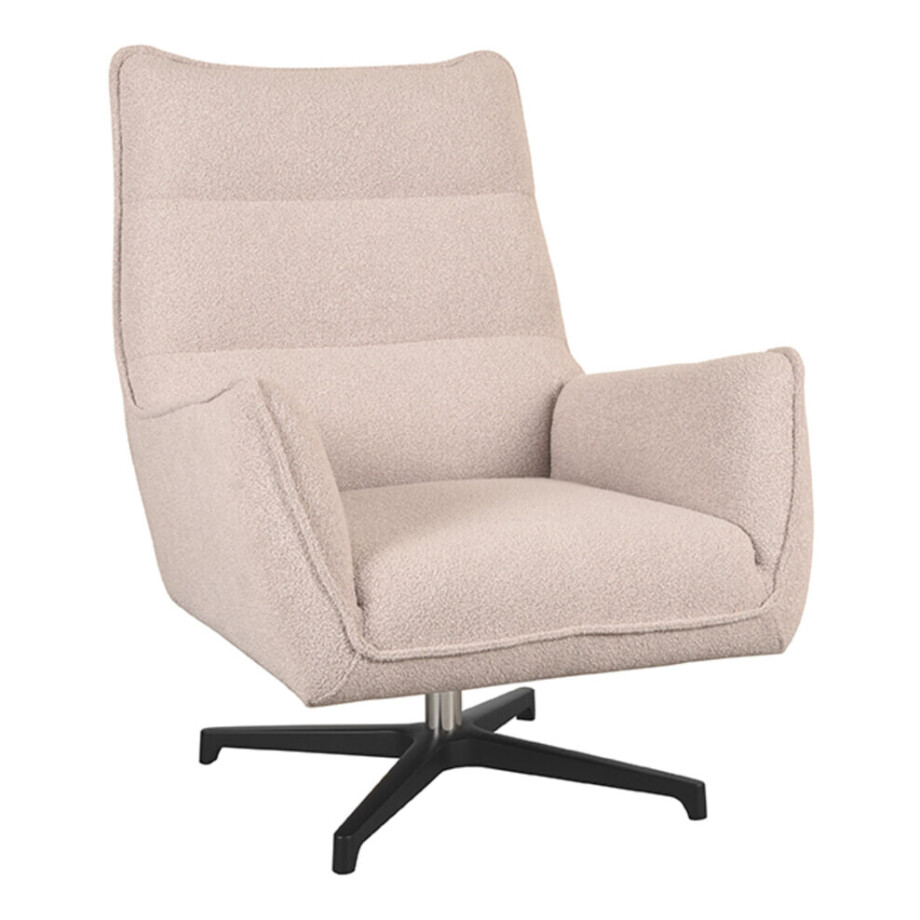 LABEL51 Draaifauteuil 'Rodia' Bouclé, kleur Naturel afbeelding 1