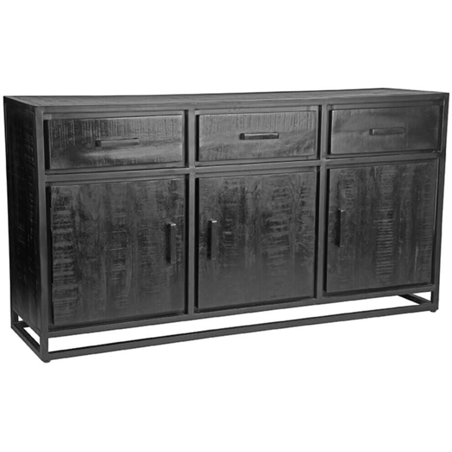 LABEL51 Dressoir 'Chili' Zwart Mangohout, 170cm afbeelding 1