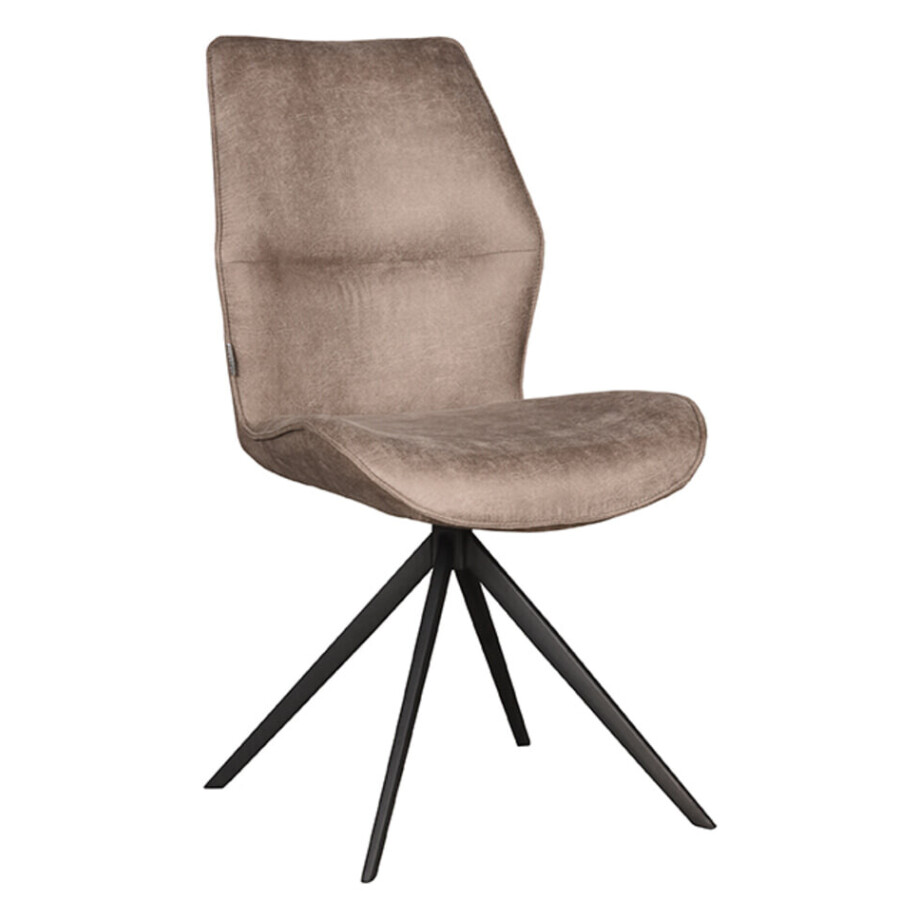 LABEL51 Eetkamerstoel 'Comfy' Micro suede, kleur Taupe afbeelding 1