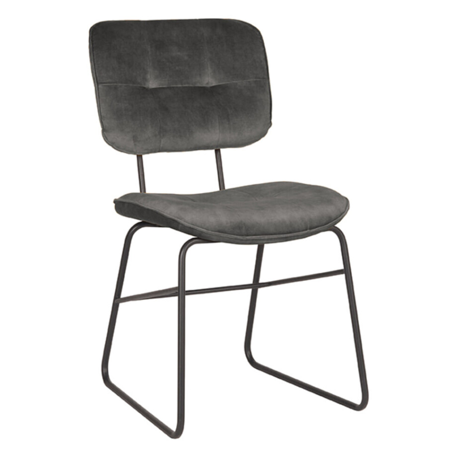 LABEL51 Eetkamerstoel 'Dez', Velvet, kleur Antraciet LABEL51 Eetkamerstoel 'Dez', Velvet, kleur Antraciet afbeelding 1