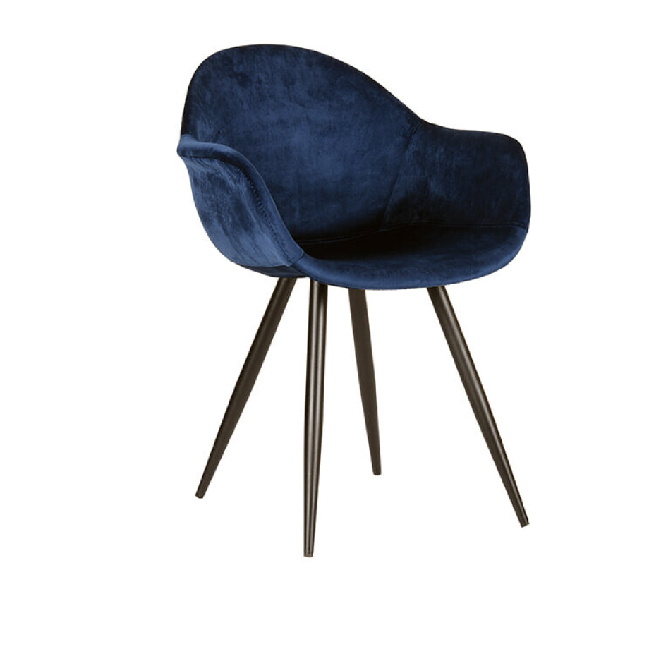LABEL51 Eetkamerstoel 'Forli',Velvet, kleur Blauw afbeelding 1