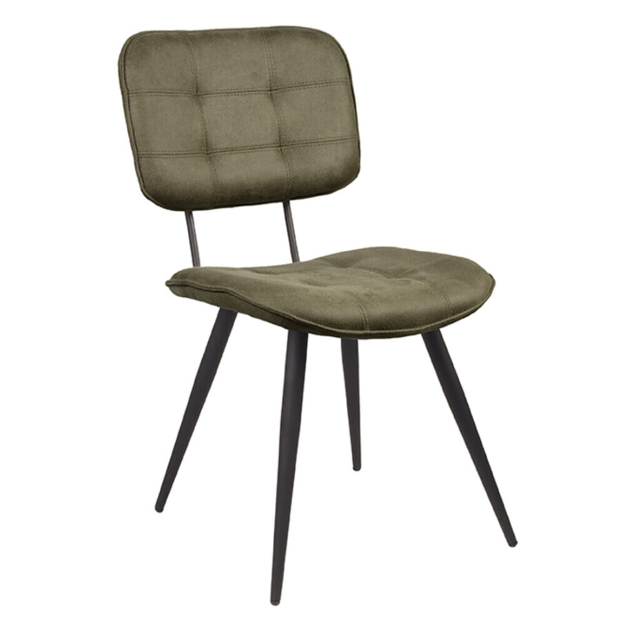 LABEL51 Eetkamerstoel 'Gus' kleur Army Green LABEL51 Eetkamerstoel 'Gus' kleur Army Green afbeelding 1