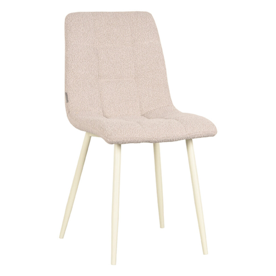 LABEL51 Eetkamerstoel 'Nino' Bouclé, kleur Naturel afbeelding 1
