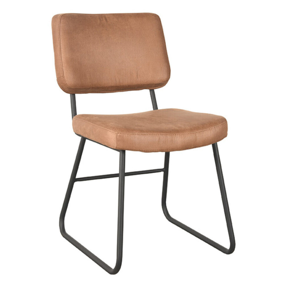 LABEL51 Eetkamerstoel 'Noah' Micro Suede, kleur Cognac afbeelding 1