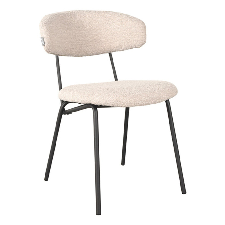 LABEL51 Eetkamerstoel 'Zack' Bouclé, kleur Naturel LABEL51 Eetkamerstoel 'Zack' Bouclé, kleur Naturel afbeelding 1