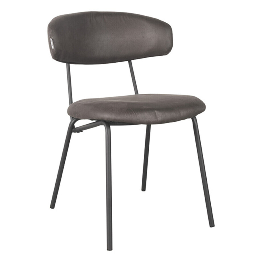 LABEL51 Eetkamerstoel 'Zack' Micro Suede, kleur Antraciet afbeelding 1