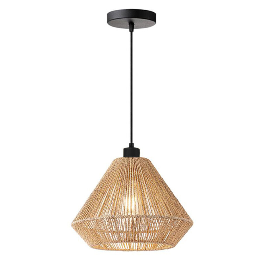 LABEL51 Hanglamp 'Ibiza Diamond' Jute, 1-lamps, kleur Naturel LABEL51 Hanglamp 'Ibiza Diamond' Jute, 1-lamps, kleur Naturel afbeelding 1