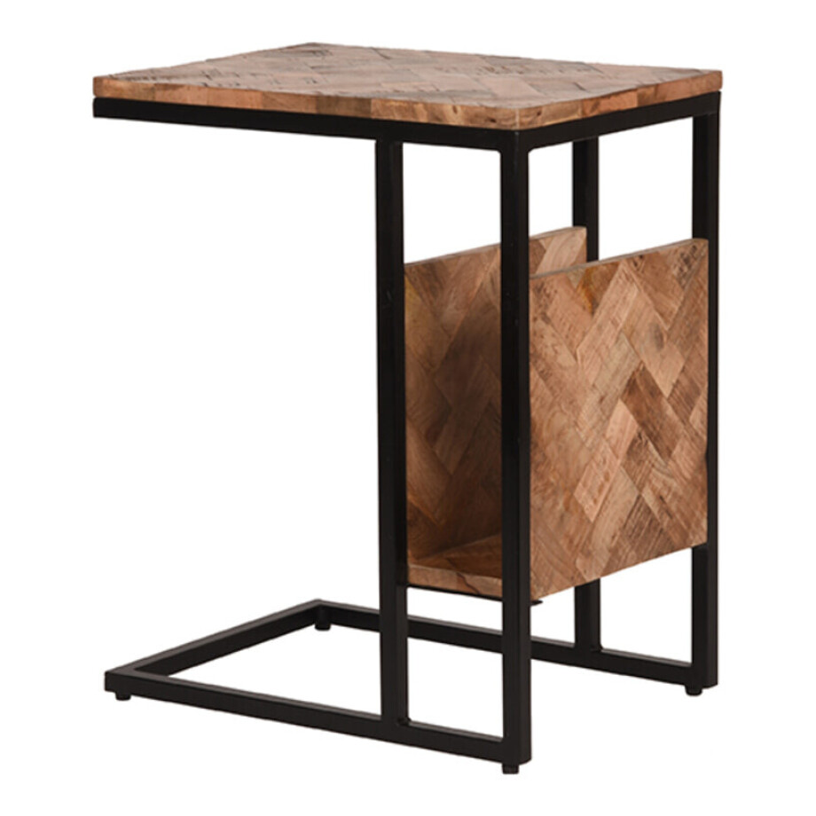 LABEL51 Laptoptafel 'Shift' Visgraat Mangohout, kleur Naturel afbeelding 1