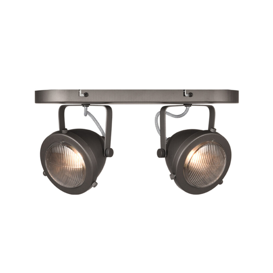 LABEL51 LED Spot 'Moto' 2-lichts, kleur Burned Steel afbeelding 1