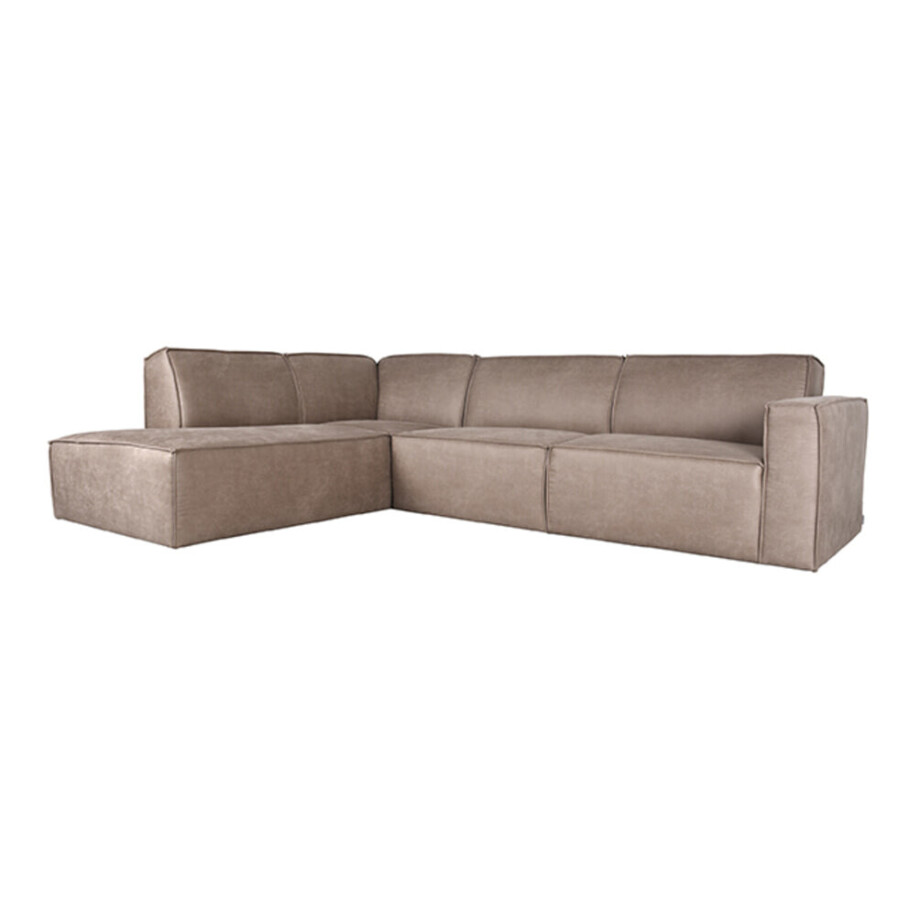 LABEL51 Loungebank 'Kay' Links, Micro Suede, kleur Taupe afbeelding 1