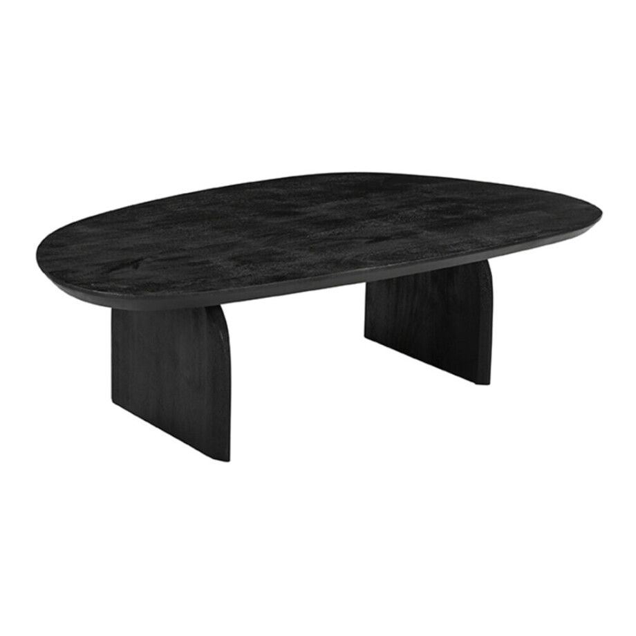 LABEL51 Organische Salontafel 'Cooper' Mangohout, 135 x 75cm, kleur Zwart afbeelding 1