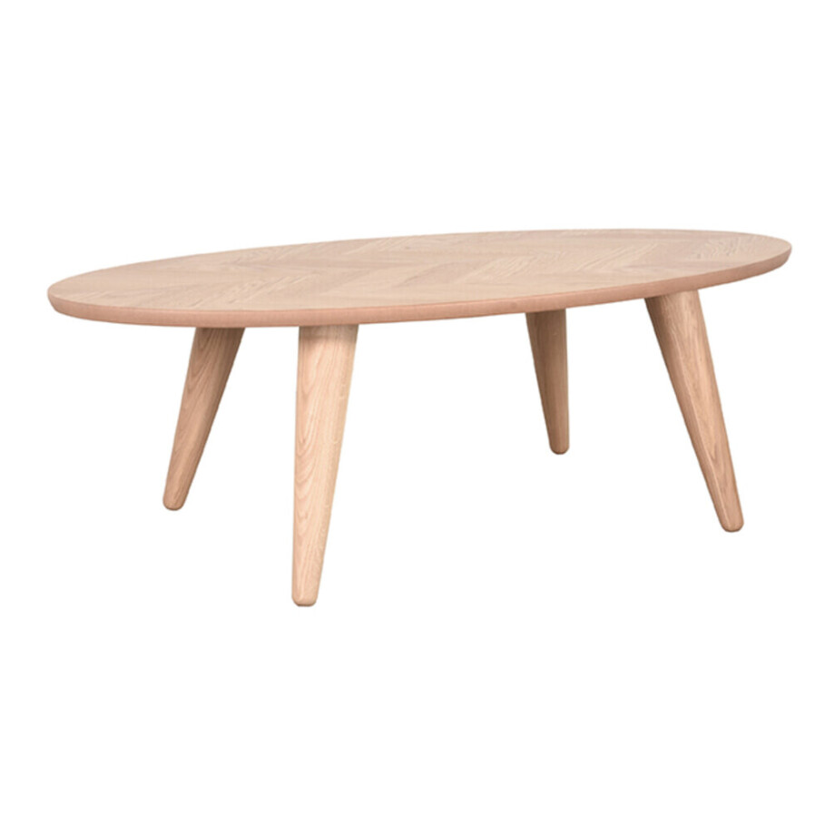 LABEL51 Ovale Salontafel 'Ines' Naturel Eiken, 120 x 70cm afbeelding 1