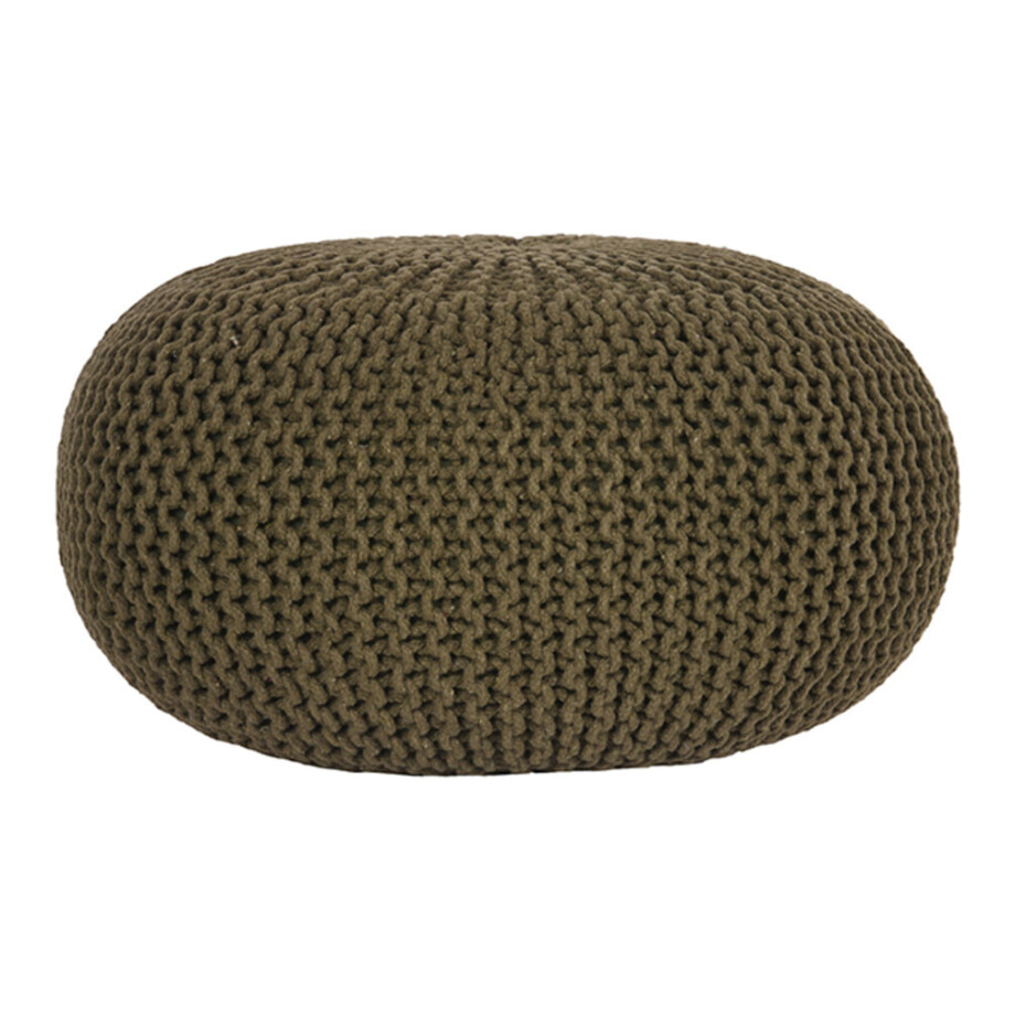 LABEL51 Poef 'Knitted', 70 x 35cm, kleur Groen afbeelding 1