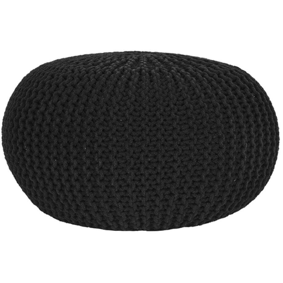 LABEL51 Poef 'Knitted', 70 x 35cm, kleur Zwart afbeelding 1