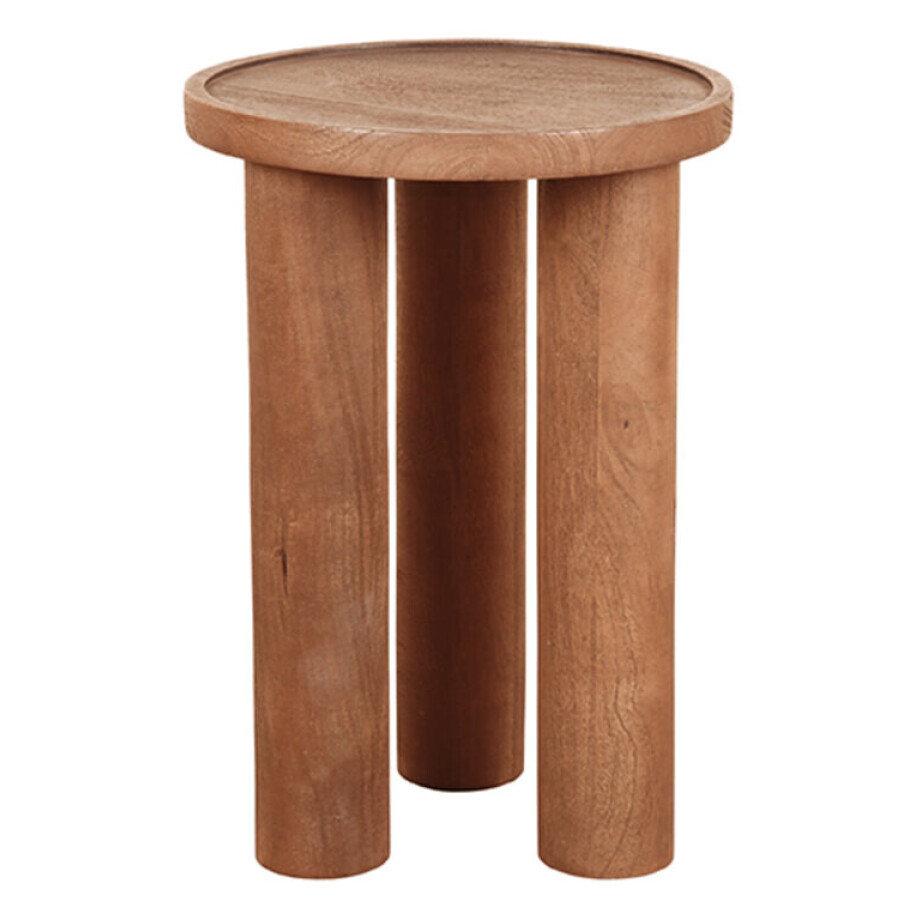 LABEL51 Ronde Bijzettafel 'Elly' Mangohout, 42cm, kleur Naturel afbeelding 1