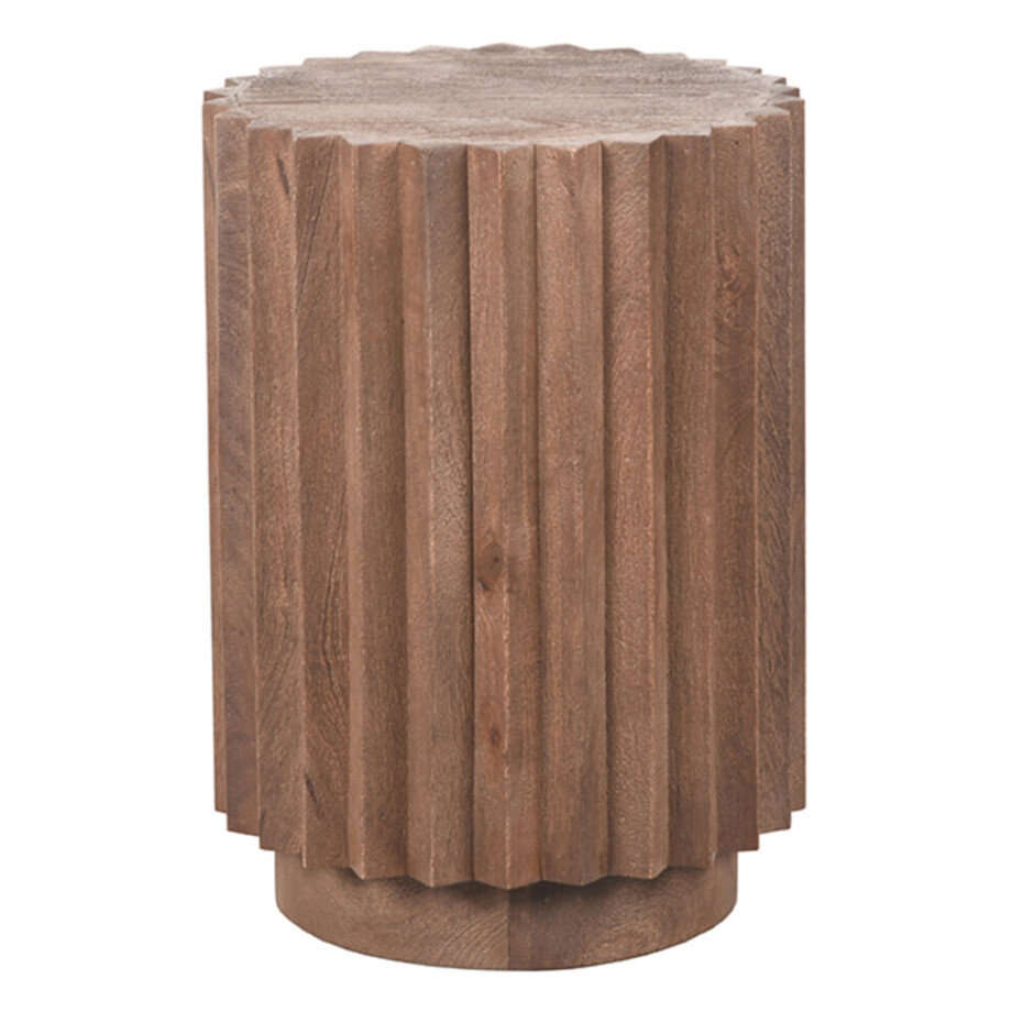 LABEL51 Ronde Bijzettafel 'Novan' Espresso Mangohout, 35cm afbeelding 1