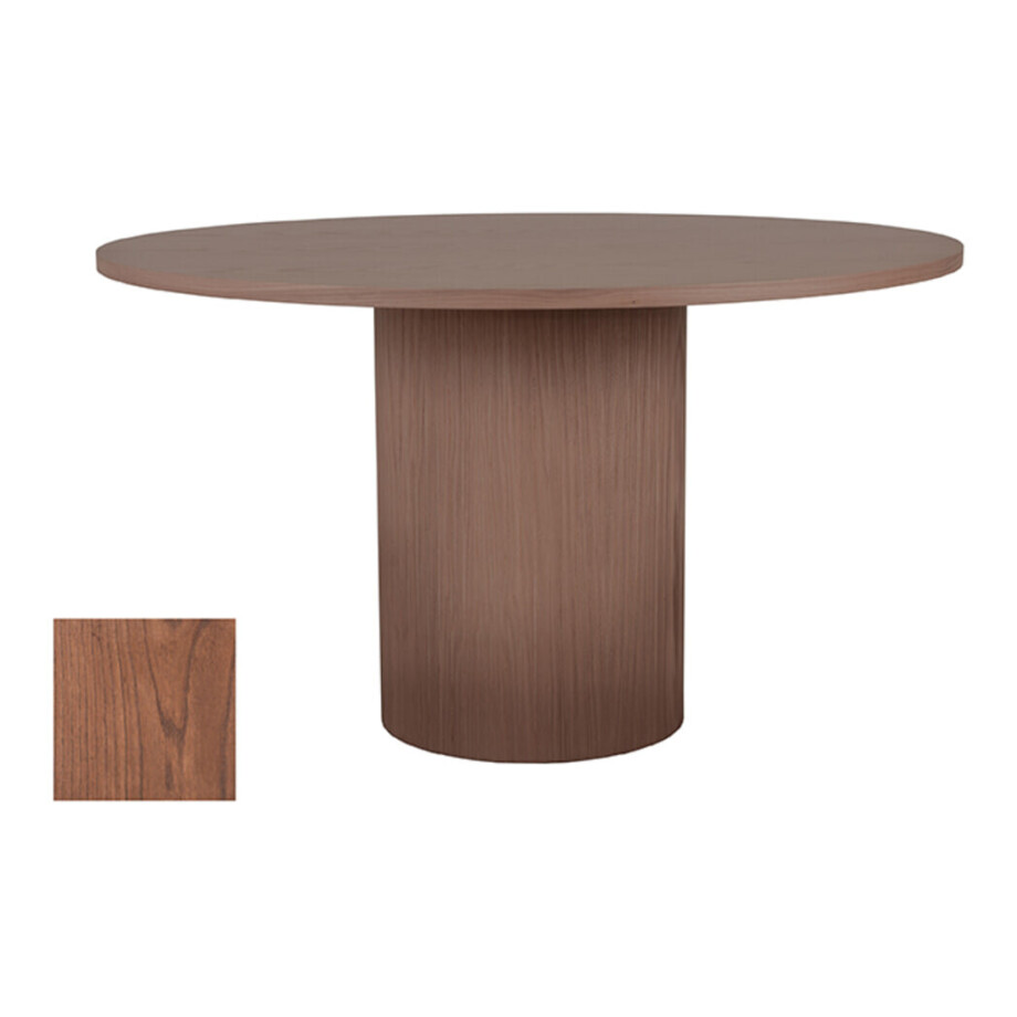 LABEL51 Ronde Eettafel 'Oliva' Walnoot Eiken, 130cm afbeelding 1