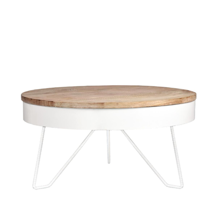 LABEL51 salontafel 'Saran' 80x80x43 cm, kleur Wit afbeelding 1