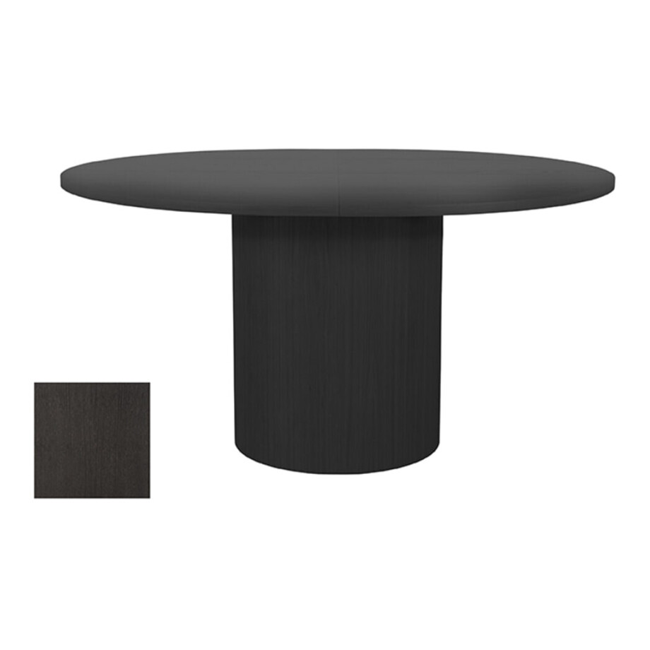 LABEL51 Uitschuifbare Eettafel 'Oliva' Zwart Eiken, 150-200 x 130cm afbeelding 1