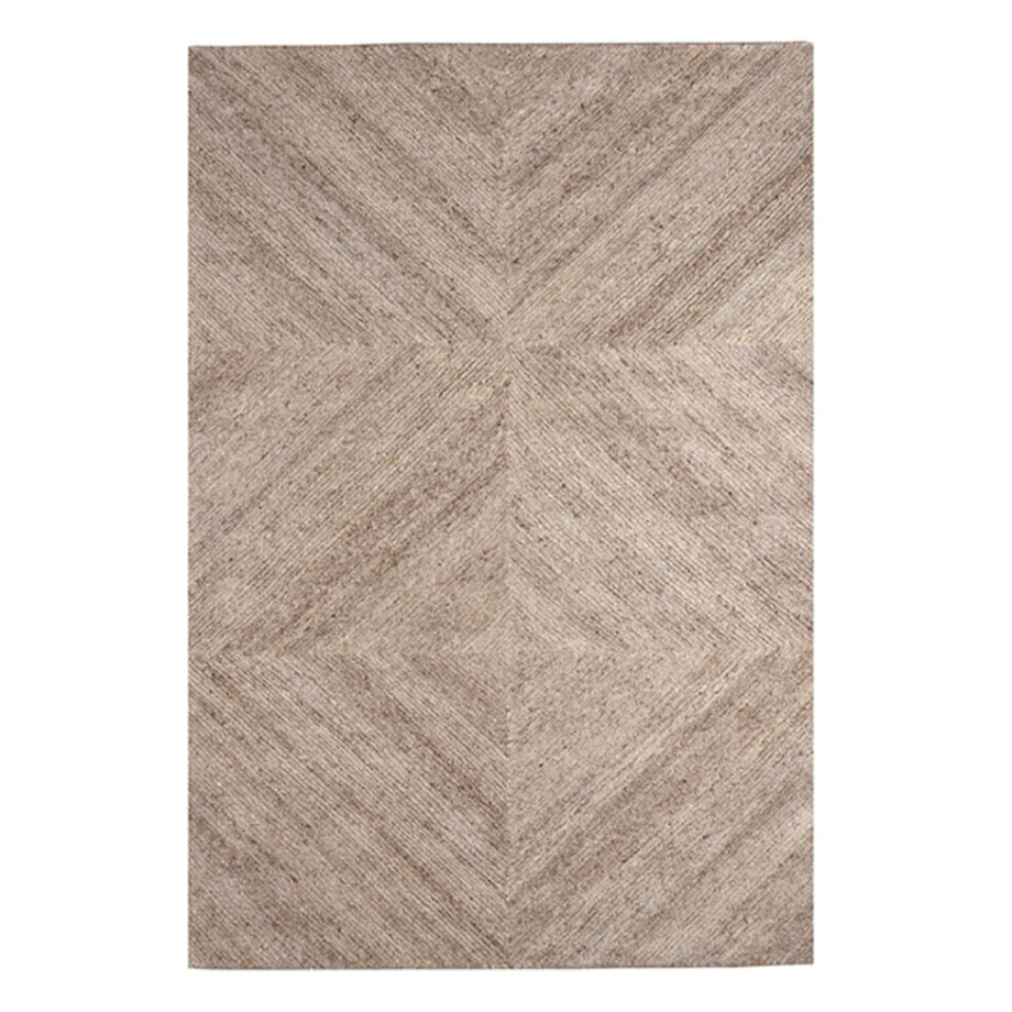 LABEL51 Vloerkleed 'Blendy' Wol, 160 x 230cm, kleur Taupe afbeelding 1