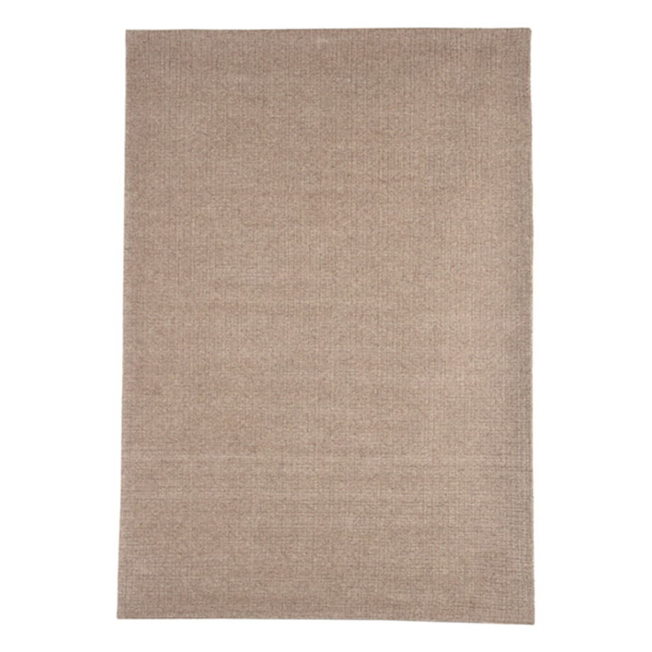 LABEL51 Vloerkleed 'Wolly' Wol, 160 x 230cm, kleur Taupe afbeelding 1
