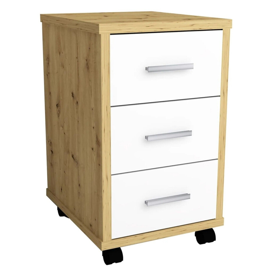 Ladeblok Gody 60 cm hoog in artisan eiken met wit Ladeblok Gody 60 cm hoog in artisan eiken met wit afbeelding 1